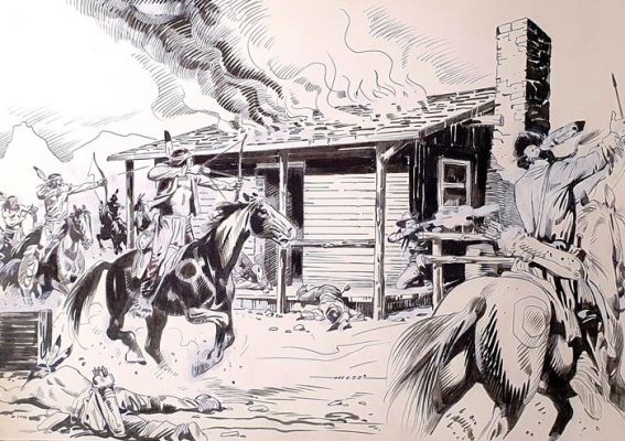 Muzzi, Virgilio - 1 Original drawing - Tex Willer - Senza Titolo | Catawiki