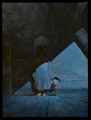 Vincent Mallié - Peinture originale, d‘après la couverture du tome 3. Utilisée en couverture de la version luxe de l‘album - Blanche - Le Grand Mort