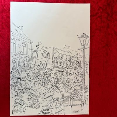 Dauwe (Van den Auwera, Dirk) - 1 Original drawing - Stripbeurs aankondiging | Catawiki