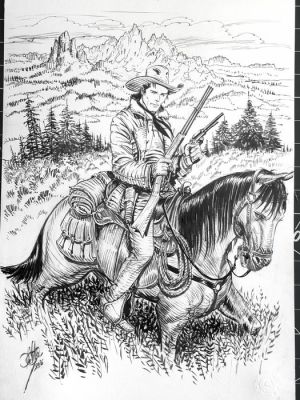 Giulio De Vita - 1 Dessin original - Tex - Tex a cavallo nel Montana - 2026 | Catawiki