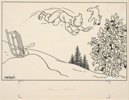 Hergé (Georges Remi Dit) 1907-1983 | Carte neige | Artcurial