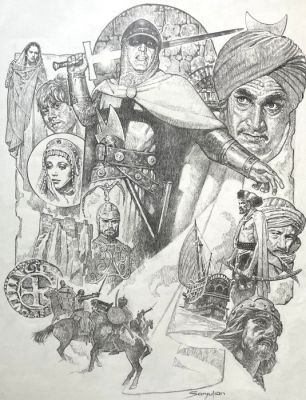 Sanjulian (Manuel Perez Clemente) - 1 Original drawing - ’Crusade’ - Poster design | Catawiki