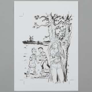 Jan Bosschaert (°1957) | Geduvel op de Heide. Originele tekening van één van de twee ex-librissen die voor het... | Bernaerts