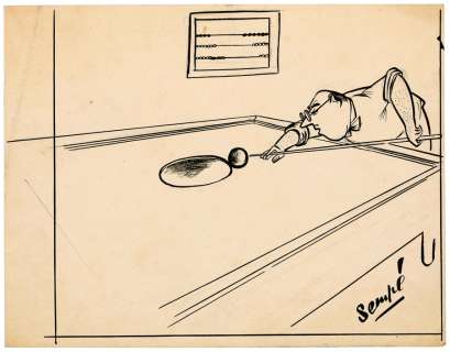 Sempé | Illustration à l’encre de Chine représentant un… | Millon