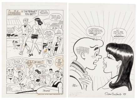 DAN DeCARLO Original Art: Archie & Veronica Pin-Up | PBA Galleries