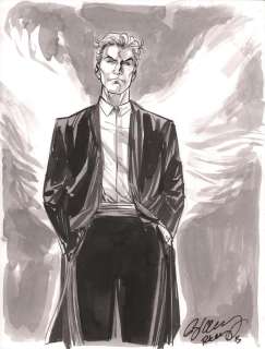 Ryan Kelly - John Constantine Ink Wash Commission - Signed - 2015