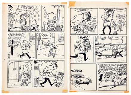 Jijé - Benoit | Bonux Boy, planches n° 2 et 3 du premier… | Millon