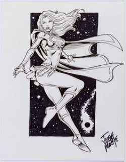 Supergirl Illustrations Original Art Group of 3 (c. 2000s). With Kara Zor-El sweeping viewers off their feet -
