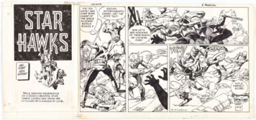 Gil Kane Star Hawks #63 Sunday Comic Strip Original Art dated 12-4-77 (NEA, 1977). Gil Kane’s space opera comic - | Heritage