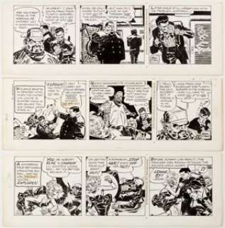 Frank Robbins Johnny Hazard Daily Comic Strip Original Art Group of 3 (King, 1971) An explosive trio of - | Heritage