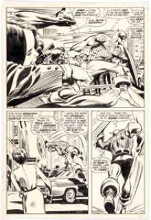 Gene Colan and Joe Sinnott Captain America #118 Page 11 Original Art  (Marvel, 1969). Cap avoids the crowd! - | Heritage