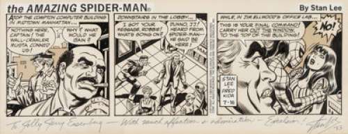 Fred Kida The Amazing Spider-Man Daily  Signed by Stan Lee dated 7-16-83 (Register and Tribun... | Heritage