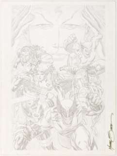 Mike Zeck Ultimate X-Men Paperback Novel Cover Illustration Original Art (Boulevard Books/Marvel, 1996). The - | Heritage