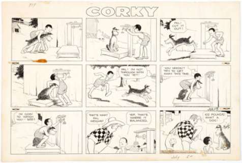 Frank King Corky Sunday Comic Strip Original Art dated 7-5-36 (Chicago Tribune-N.Y. News Syndicate, 1936). - | Heritage