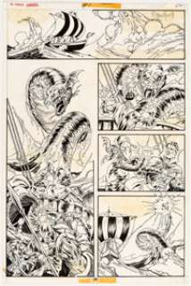 P. Craig Russell Doctor Strange Annual #1 Page 26 Original Art (Marvel, 1976). Stephen Strange battles a sea - | Heritage