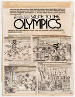 Bill Ward Cracked #135: "A Cracked Salute to the Olympics" Complete 5-Page Story Original Art (Major - | Heritage