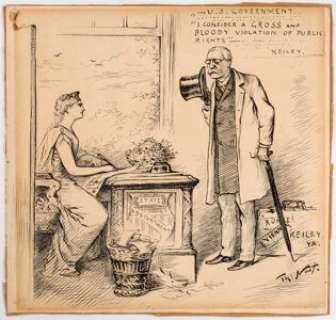 Thomas Nast Harper’s Weekly Single-Panel Editorial Comic Strip Original Art dated 9-12-85 (Harper & Bros., 1885).... | Heritage