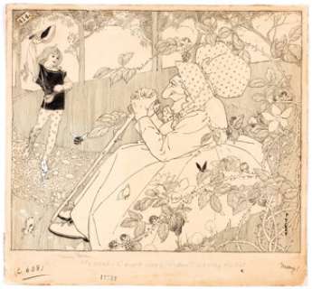 Fanny Y. Cory By a Blackberry Bush Illustration Original Art (c. 1900s).... | Heritage