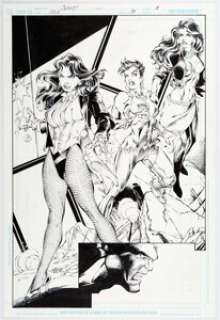 Mark Bagley and Rob Hunter Justice League of America #38 Story Page 18 Original Art (DC, 2009)....