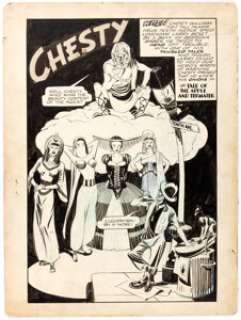 Mort Meskin Chesty Splash Page Unpublished Original Art (c. 1940s).... | Heritage
