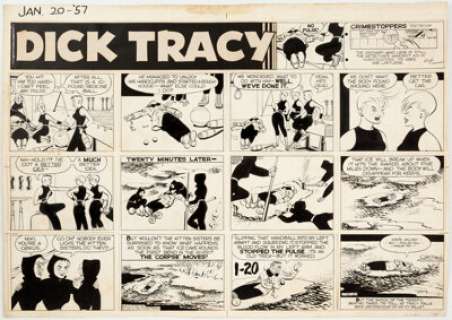 Chester Gould Dick Tracy Sunday Comic Strip Original Art dated 1-20-57 (Chicago Tribune, 1957).... | Heritage