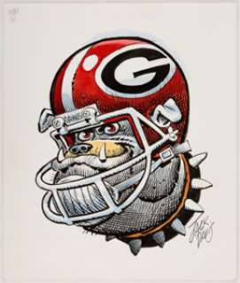 Jack Davis Georgia Bulldogs College Football Illustration Original Art (Hot Shots, c. 1990s).... | Heritage