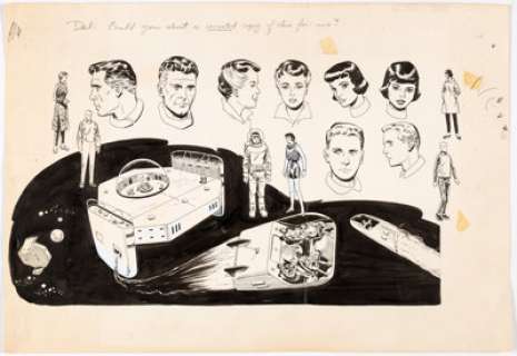  - Dan Spiegle Space Family Robinson and Cattle Rancher Illustrations Original Art Group of 2 (Gold Key, c. 1962).... (Total: 2 Original Art)