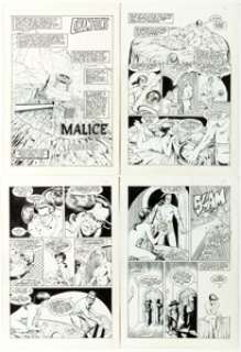  - Chris Marrinan, Dell Barras, and Benton Jew Champions #4 Complete Story Original Art Group of 2 and Color Guides (... (Total: 26 Original Art)