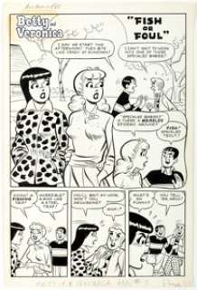 Dan DeCarlo and Rudy Lapick Archie’s Girls Betty and Veronica Annual #7 Complete 6-Page Story "Fish or Foul" Origi... (Total: 6 Original Art) | Heritage