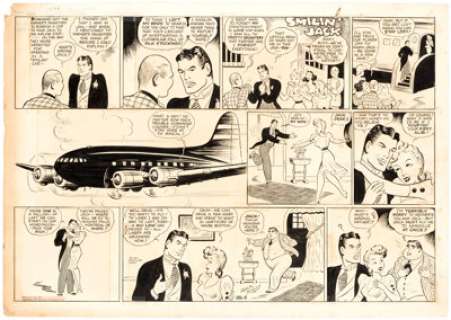  - Zack Mosley Smilin‘ Jack Sunday Comic Strip Original Art dated 12-8-40 (News Syndicate, 1940)....