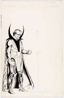 Paul Smith and Joe Rubinstein The Official Handbook of the Marvel Universe #2 "Baron Mordo" Illustration Original ...