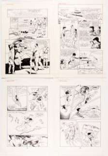 Mike Leeke and Michael Chen Elementals #14 Complete 26-Page Story Original Art, and Complete Color Guides Group of... (Total: 52 Items) | Heritage