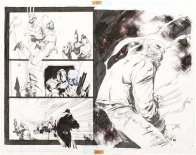 Filipe Andrade Old Man Logan #19 Double Page Spread 2-3 Original Art (Marvel, 2017)....
