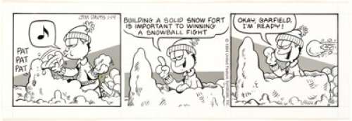 Jim Davis Garfield Daily Comic Strip Original Art dated 1-14-94 (PAWS/Universal Press Syndicate, 1994). A solid - | Heritage