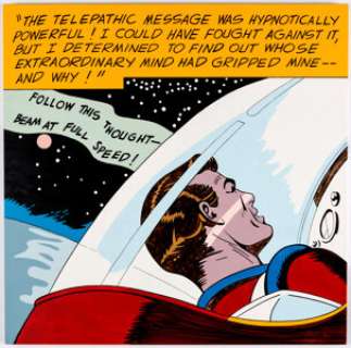 Captain Comet Painting Original Art (undated). A great piece of Pop-Art reproduced from a single panel from the -