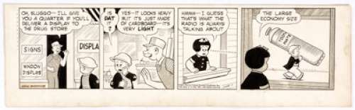 Ernie Bushmiller Nancy Daily Comic Strip Original Art dated 6-1-44 (United Feature Syndicate, 1944). Let’s say - | Heritage