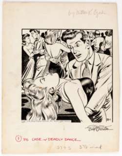 Edd Cartier The Case of the Deadly Dance Page 6 Illustration Original Art (King Features Syndicate, 1948). A -