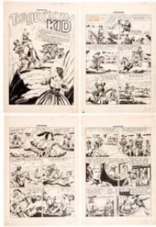 Henry C. Kiefer - Gunfighter #10 Complete 8-Page Story "The End of the Trail" Original Art (EC Publ., 1949).