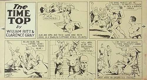 38: Gray, Clarence The Time Top 6 panel comic strip,193 | Hess Fine Auctions
