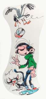 Franquin | Gaston, très grande illustration au feutre et… | AZ auction