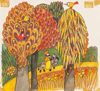 Julitta Karwowska-Wnuczak (1935) | Julitta Karwowska-Wnuczak | "Przygody Narizinii czyli zadartego noska", projekt ilustracji, 1976 | Desa Unicum