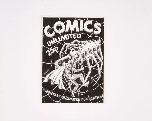 Green Lama original fanzine cover artwork drawn and signed by Alan Hunter for Alan Austin’s | Comic Book Auctions ltd