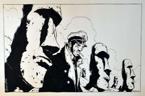 CHABOUTE Christophe  - Hommage Ã  PRATT  - Encre de chine signée en bas Ã  gauche  - [...] | Vermot et Associés