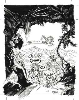 Couverture originale du tome 30 de la série LE MARSUPILAMI - Palombie secrète- par BATEM