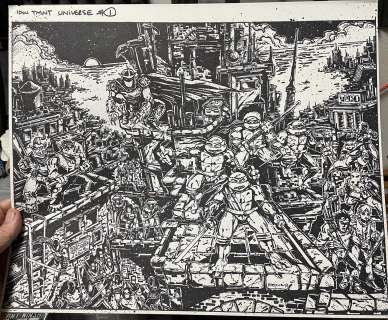 Kevin Eastman - Idw TMNT Universe 2016 Wrap Around Cover Original Art