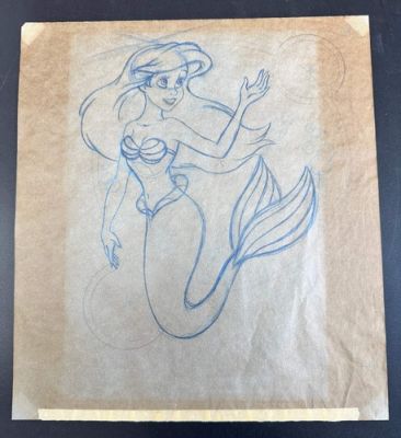 Disney The Little Mermaid Ariel Original Working Drawing Vellum 11x12 Animation | eBay US (Buy It Now)
