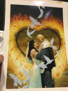 Esad Ribic - Fantastic four #5 painted art cover - ben grimm and alicia masters get married - 2018 signed