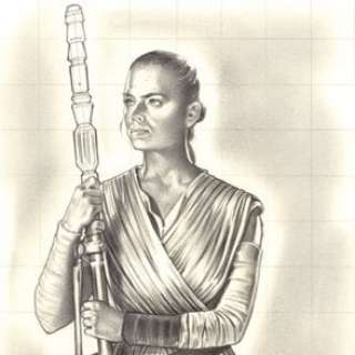 Lawrence Noble | Star Wars Rey Drawing | Galactic Gallery