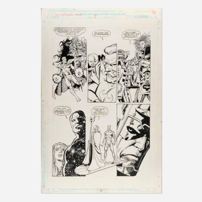 Lot 208 - George Perez and Joe Rubenstein, Infinity Gauntlet #3 Story Page 24 Original Art (Marvel, 1991) | Landry Pop Auctions
