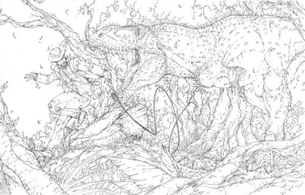 Indiana Jones vs dinosauro T-Rex by Brett Booth | eBay Europe (Buy It Now)